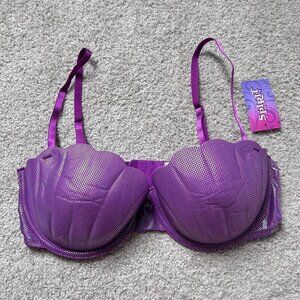 NWT Spirit Halloween Purple Shell Bra sz L